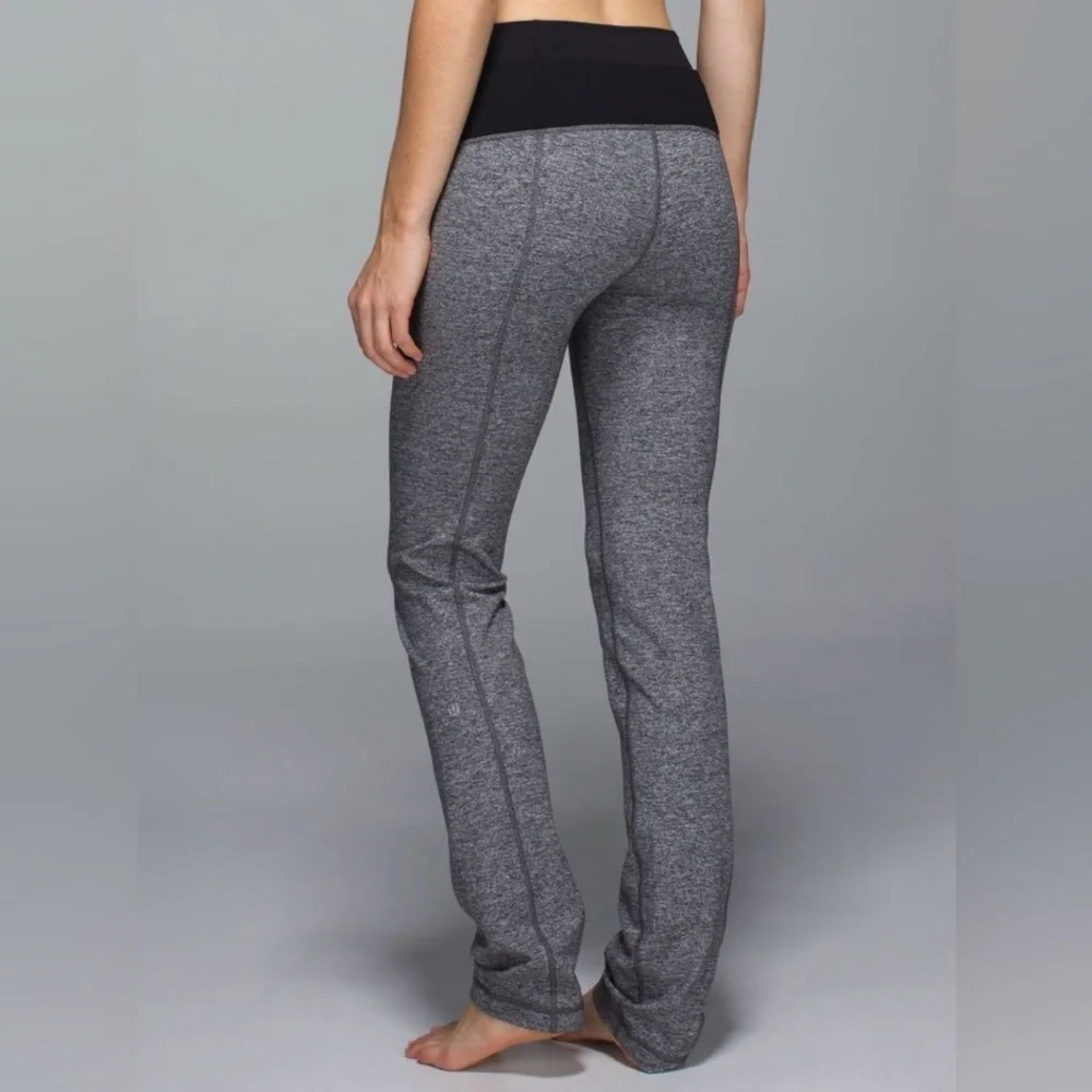 Lululemon Athletica Straight-Up Pant Full-On Luon Heathered Deep Coal Size 10